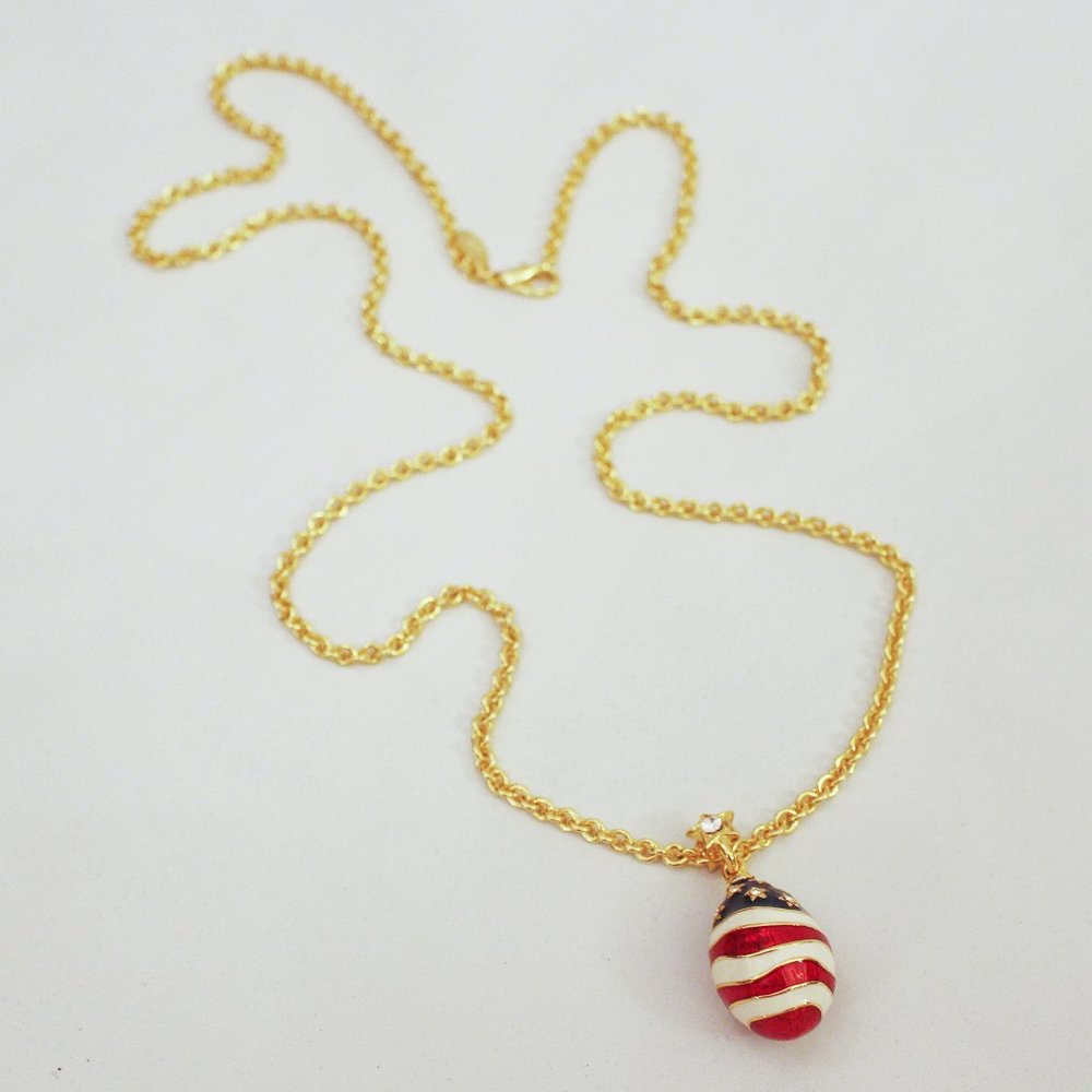 Joan Rivers 32" Stars & Stripes Egg Necklace